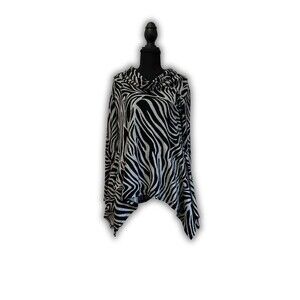 Passports Women's Long Sleeve Tunic Zebra Stripe Size Large